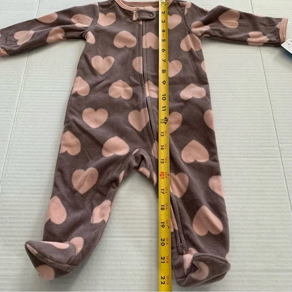 🦚2/$18 Carter’s Heart 2-Way Zip Cotton Blend Sleep & Play Pajamas - Picture 15 of 15